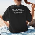 Baseball Mom Fueled By Caffeine Coffee Lover Baseball Team Women's T-Shirt Back Print
