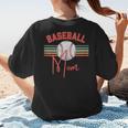 BASEBALL MOM Fun RETRO LOOK Women's T-Shirt Back Print