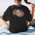 Baseball Mom With Garden Flowers Women's T-Shirt Back Print Baseball Mom With Garden Flowers Women's T-Shirt Back Print