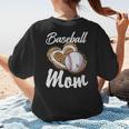 Baseball Mom Grandma Leopard Baseball Lover Fan Women's T-Shirt Back Print
