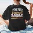Baseball Mom Leopard Print Loud And Proud With Ball & Bat Women's T-Shirt Back Print Baseball Mom Leopard Print Loud And Proud With Ball & Bat Women's T-Shirt Back Print