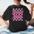 Baseball Mom And Pink Grid Sports Mother Mama Player Women's T-Shirt Back Print Baseball Mom And Pink Grid Sports Mother Mama Player Women's T-Shirt Back Print