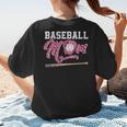 Baseball Mom Pink Ribbon Breast Cancer Awareness Fighters Women's T-Shirt Back Print