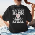 Baseball Mom Quote I Teach My Kids To Hit And Steal Women's T-Shirt Back Print Baseball Mom Quote I Teach My Kids To Hit And Steal Women's T-Shirt Back Print