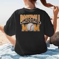 Baseball Mom Sports Orange Women's T-Shirt Back Print