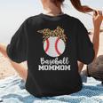 Baseball MomMom Baseball Player Leopard Mom Mom Women's T-Shirt Back Print Baseball MomMom Baseball Player Leopard Mom Mom Women's T-Shirt Back Print