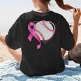 Breast Cancer Awareness Baseball Mom Women's T-Shirt Back Print