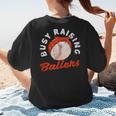 Busy Raising Ballers Baseball Mom Sons Women's T-Shirt Back Print Busy Raising Ballers Baseball Mom Sons Women's T-Shirt Back Print