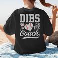 Dibs On The Coach Coach's Wife Quote Baseball Mom Women's T-Shirt Back Print