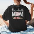 Floral Baseball Mom Mother's Day Cute Baseball Mama Mommy Women's T-Shirt Back Print Floral Baseball Mom Mother's Day Cute Baseball Mama Mommy Women's T-Shirt Back Print