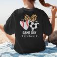 Game Day Vibes Soccer Baseball Mom Heart Women's T-Shirt Back Print Game Day Vibes Soccer Baseball Mom Heart Women's T-Shirt Back Print