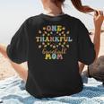 Groovy Retro One Thankful Baseball Mom Thanksgiving Fall Women's T-Shirt Back Print Groovy Retro One Thankful Baseball Mom Thanksgiving Fall Women's T-Shirt Back Print