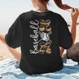 Happy Mother's Day Baseball Mom Leopard Softball Lover Women's T-Shirt Back Print Happy Mother's Day Baseball Mom Leopard Softball Lover Women's T-Shirt Back Print