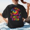 My Heart Is On That Field Cute Baseball Mom Women Women's T-Shirt Back Print My Heart Is On That Field Cute Baseball Mom Women Women's T-Shirt Back Print