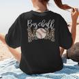 Leopard Baseball Mom Matching Baseball Mama Family Matching Women's T-Shirt Back Print Leopard Baseball Mom Matching Baseball Mama Family Matching Women's T-Shirt Back Print