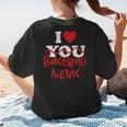 I Love Baseball Moms Women's T-Shirt Back Print