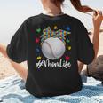 Messy Ball Puzzle Baseball Mom Life Autism Awareness Month Women's T-Shirt Back Print