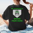 Messy Bun Baseball Mom My Stepchild Works From Home Women's T-Shirt Back Print Messy Bun Baseball Mom My Stepchild Works From Home Women's T-Shirt Back Print