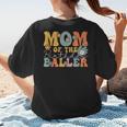 Mom Of The Birthday Baller Groovy Baseball Mom Women's T-Shirt Back Print Mom Of The Birthday Baller Groovy Baseball Mom Women's T-Shirt Back Print