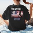 Proud Baseball MOM USA American Flag Family Game Day Women's T-Shirt Back Print Proud Baseball MOM USA American Flag Family Game Day Women's T-Shirt Back Print