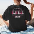 Retro Groovy Baseball Mom Proud Baseball Mom Women's T-Shirt Back Print Retro Groovy Baseball Mom Proud Baseball Mom Women's T-Shirt Back Print