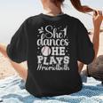 She Dances He Plays Mom Of Both Dance And Baseball Mom Women's T-Shirt Back Print