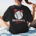 Softball Baseball Mom Floral Tee Mother's Day Women's T-Shirt Back Print