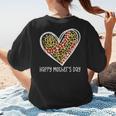 Softball Baseball Mom Valentine Leopard Heart Mother's Day Women's T-Shirt Back Print Softball Baseball Mom Valentine Leopard Heart Mother's Day Women's T-Shirt Back Print