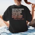Uniform Washer Water Filler Cheerleader Baseball Mom Women's T-Shirt Back Print