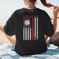 Vintage Baseball Flag Women Baseball Mom Women's T-Shirt Back Print