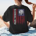 Vintage Baseball Mom Proud Family Summer Baseball Player Women's T-Shirt Back Print
