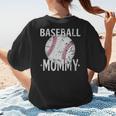 Vintage Baseball Mommy Mother's Day Sports Lover Mom Women's T-Shirt Back Print