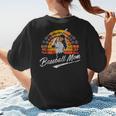 Vintage Retro Sunset Baseball Mom Mother's Day Women's T-Shirt Back Print Vintage Retro Sunset Baseball Mom Mother's Day Women's T-Shirt Back Print
