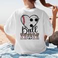 Ball Mom Heart Soccer Baseball Mom Women's T-Shirt Back Print Ball Mom Heart Soccer Baseball Mom Women's T-Shirt Back Print