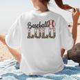 Baseball Lolo Women BallPark Lolo Baseball Mom Mother's Day Women's T-Shirt Back Print