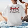 Baseball Mama Retro Groovy Baseball Mom Women Mother's Day Women's T-Shirt Back Print