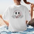 Baseball Mom Era Ball Mom Smile Face Groovy Mother's Day Women's T-Shirt Back Print Baseball Mom Era Ball Mom Smile Face Groovy Mother's Day Women's T-Shirt Back Print