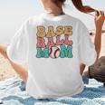 Baseball Mom Groovy Baseball Mom Women's T-Shirt Back Print