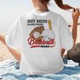 Baseball Mom Hot Mess Always Stressed Baseball Mama Women's T-Shirt Back Print
