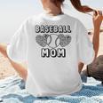 Baseball Mom Leopard Heart Game Day Women's T-Shirt Back Print