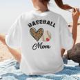 Baseball Mom Leopard Heart Baseball Player Kids Women's T-Shirt Back Print Baseball Mom Leopard Heart Baseball Player Kids Women's T-Shirt Back Print