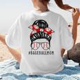 Baseball Mom Leopard Messy Bun Game Day Women's T-Shirt Back Print Baseball Mom Leopard Messy Bun Game Day Women's T-Shirt Back Print