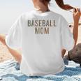 Baseball Mom Leopard Print Baseball Mother's Day Women's T-Shirt Back Print