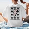 Baseball MOM Lightning Bolt Tshirt Retro Women's T-Shirt Back Print Baseball MOM Lightning Bolt Tshirt Retro Women's T-Shirt Back Print