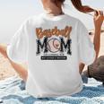 Baseball Mom Orange Varsity Baseball Mama Cute Mother's Day Women's T-Shirt Back Print