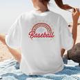 Baseball Mom Rainbow Great Team Mom Premium Women's T-Shirt Back Print