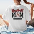 Baseball Mom Red Varsity Baseball Mama Cute Mother's Day Women's T-Shirt Back Print