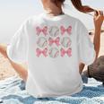 Baseball Mom Sister Tween Teen Girl Girly Pink Bow Preppy Premium Women's T-Shirt Back Print Baseball Mom Sister Tween Teen Girl Girly Pink Bow Preppy Premium Women's T-Shirt Back Print