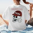 Baseball Mom Skull Sports Skeleton Women's T-Shirt Back Print Baseball Mom Skull Sports Skeleton Women's T-Shirt Back Print