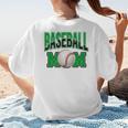 Baseball Mom Sports Green Women's T-Shirt Back Print Baseball Mom Sports Green Women's T-Shirt Back Print